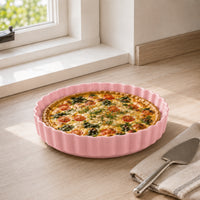 K&Co. Chef Series Ceramic Quiche Pan - PINK