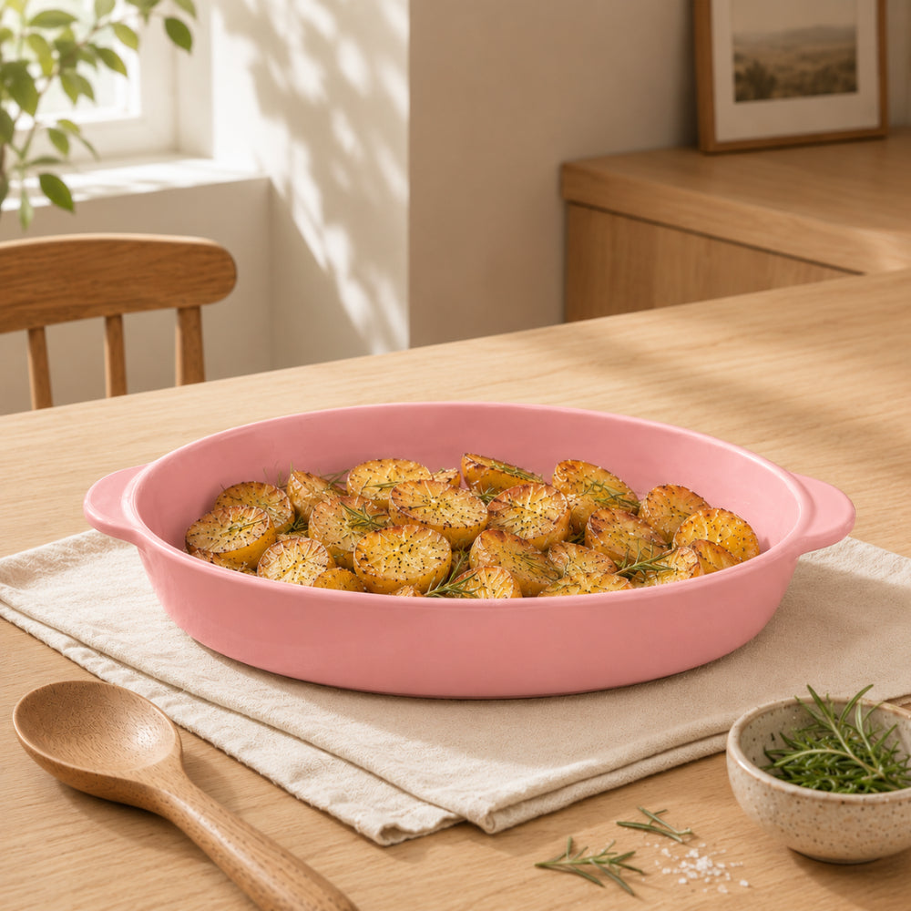 K&Co. Chef Series Ceramic Oval Baking Dish - PINK
