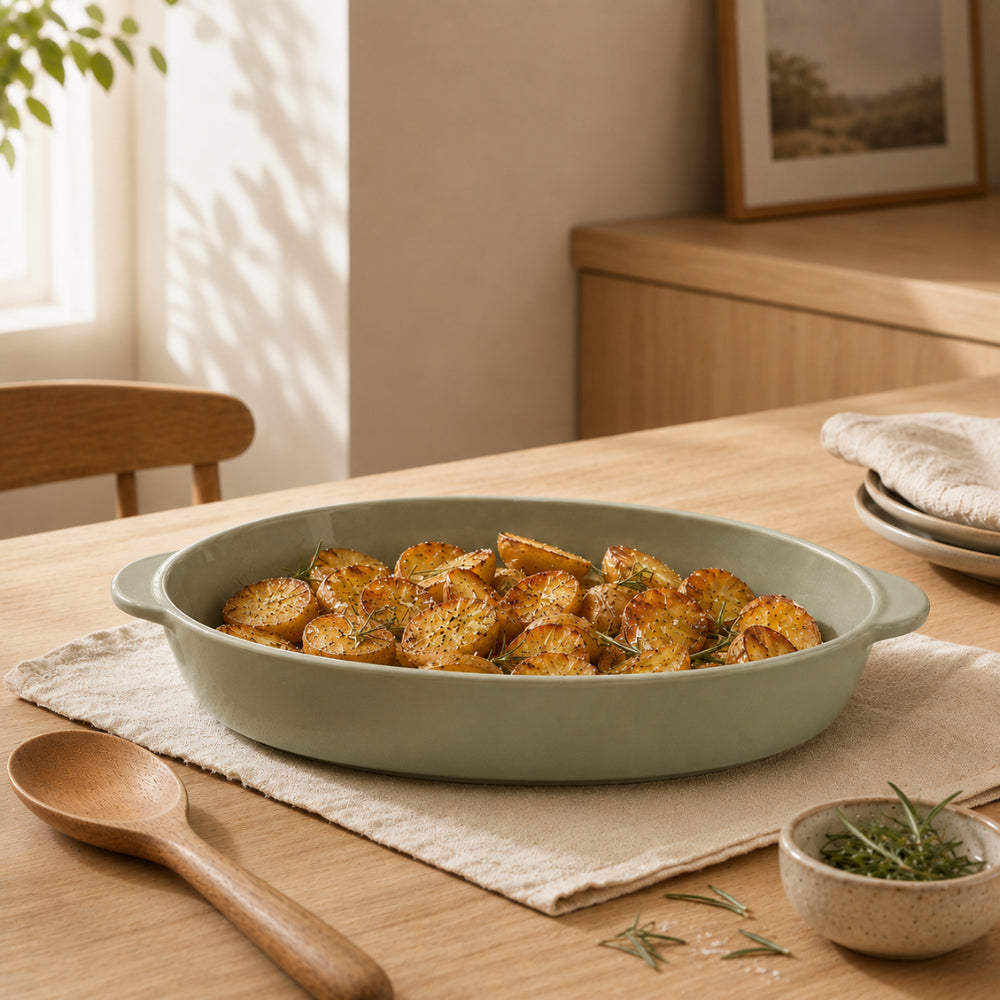 K&Co. Chef Series Ceramic Oval Baking Dish - SAGE