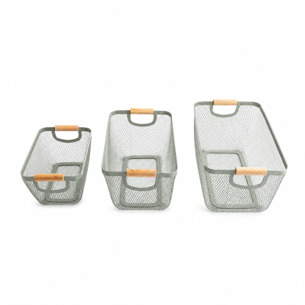 K&Co. Kitchen Storage Mesh Basket 3pk - SAGE