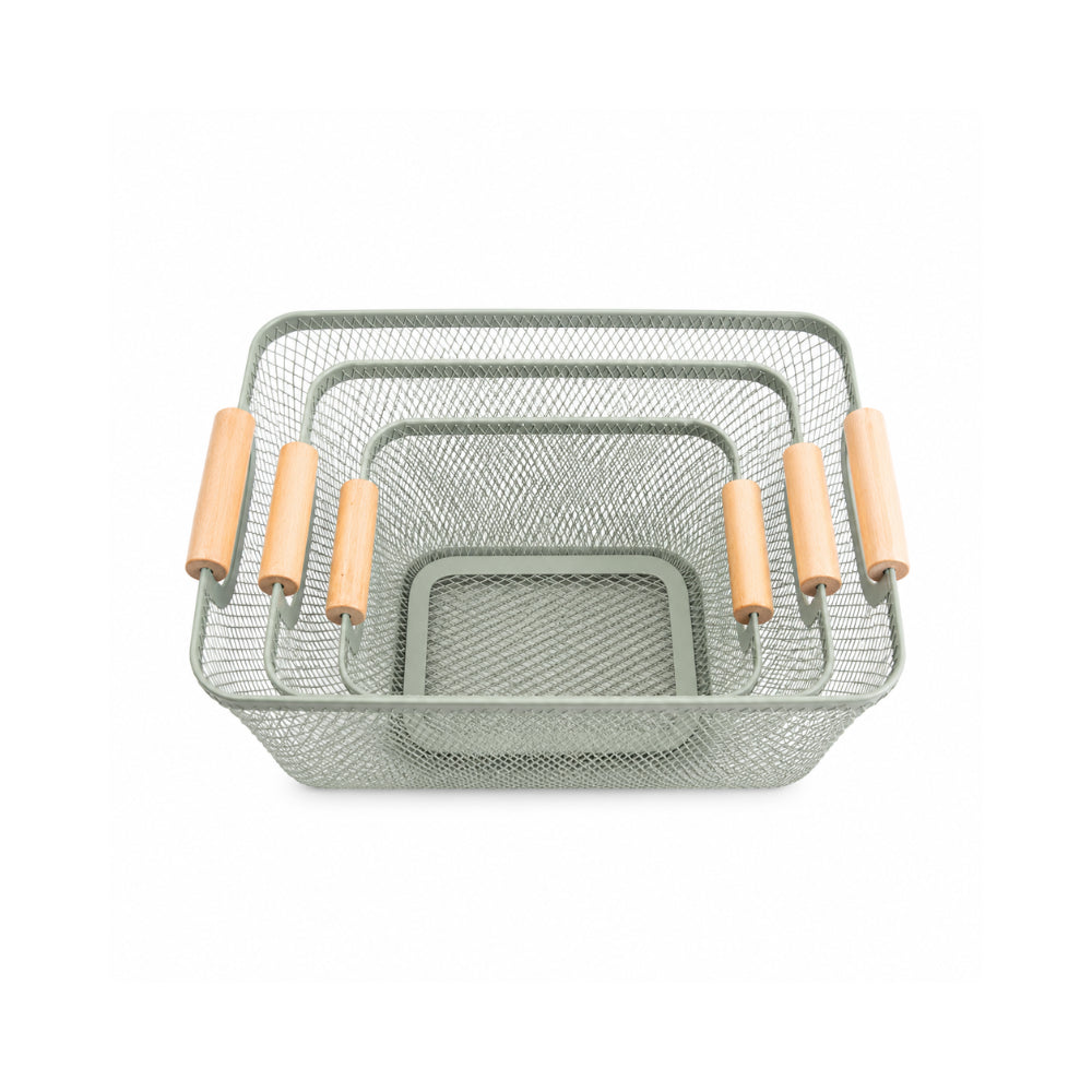 K&Co. Kitchen Storage Mesh Basket 3pk - SAGE