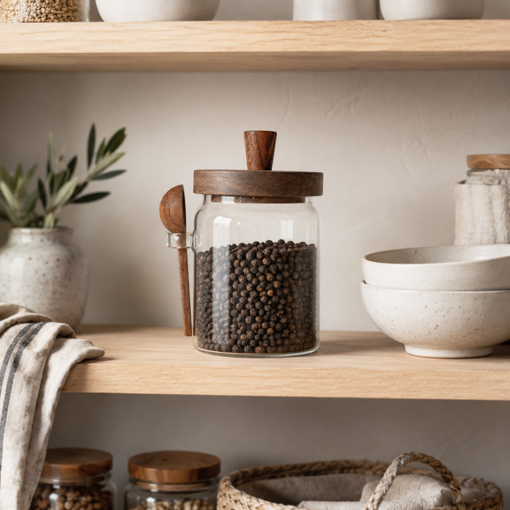 K&Co. Kitchen Storage Glass Canister with Spoon 550ml