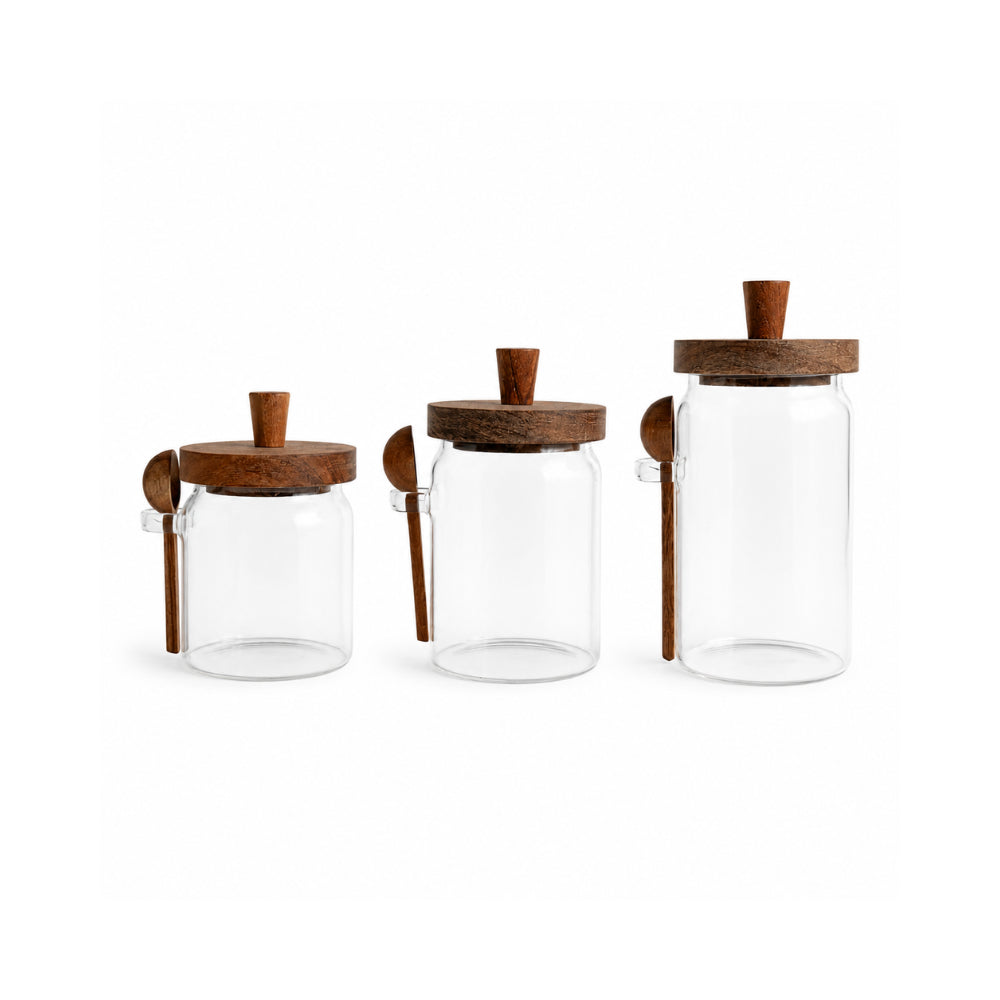 K&Co. Kitchen Storage Glass Canister with Spoon 550ml