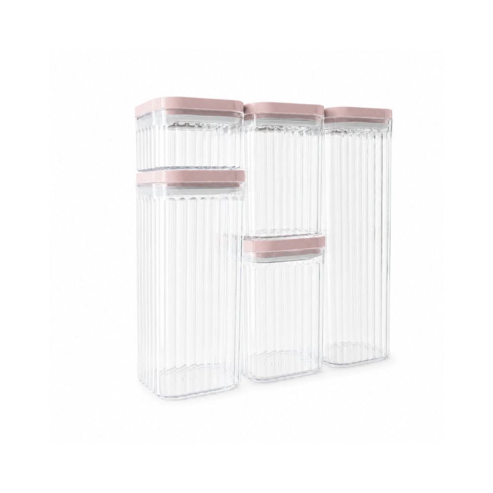 K&Co. Kitchen Storage Pantry Canister 5pk - PINK