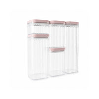 K&Co. Kitchen Storage Pantry Canister 5pk - PINK