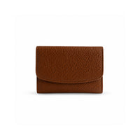K&Co. Genuine Leather Flapover Card Wallet - TAN