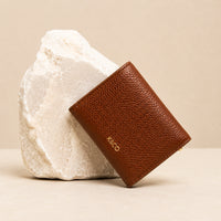 K&Co. Genuine Leather Flapover Card Wallet - TAN