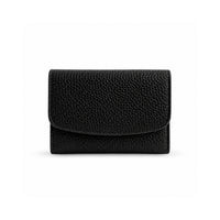 K&Co. Genuine Leather Flapover Card Wallet - BLACK