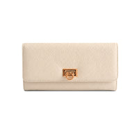 K&Co. Genuine Leather Clasp Wallet - BEIGE