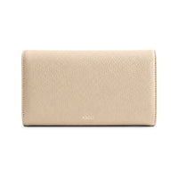K&Co. Genuine Leather Clasp Wallet - BEIGE