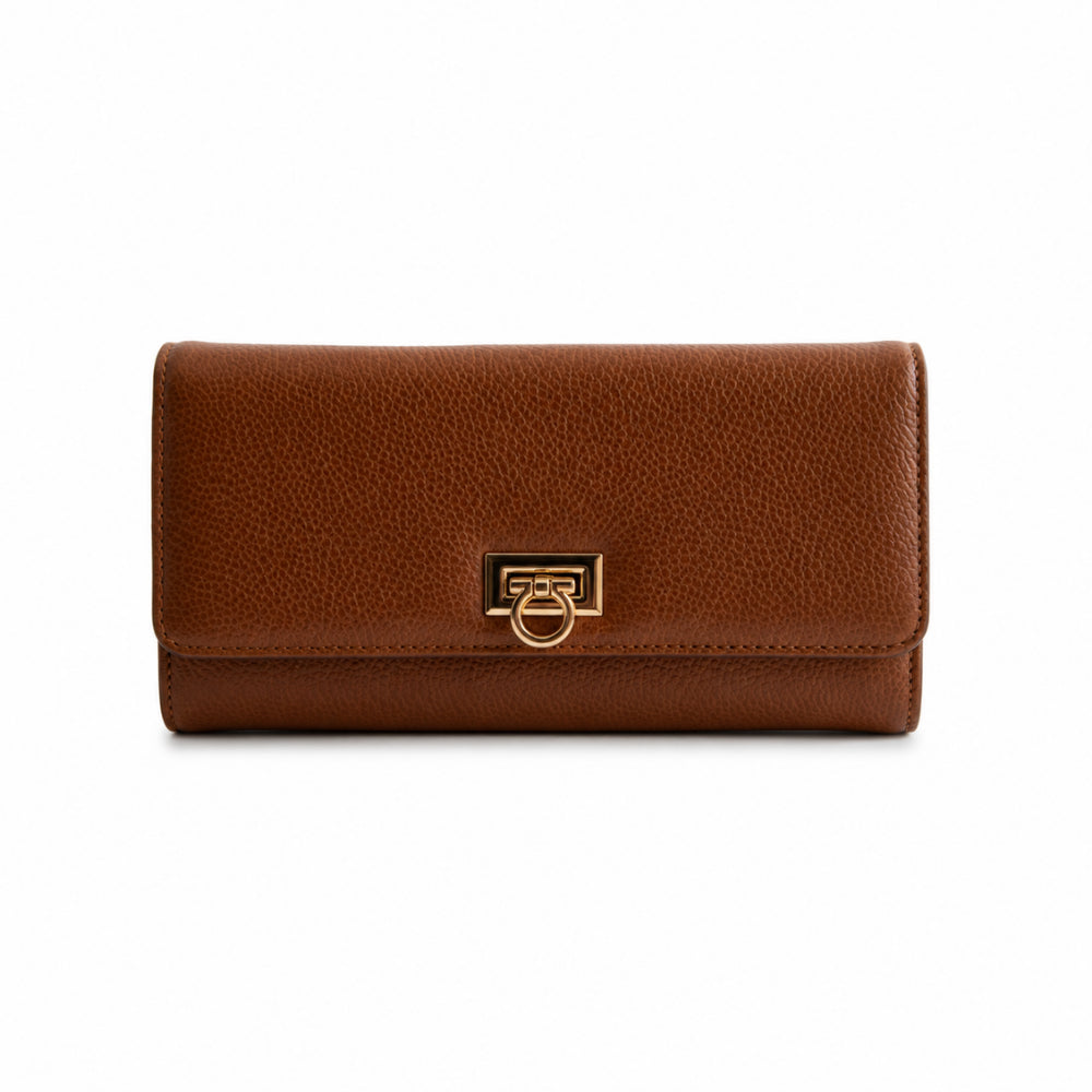 K&Co. Genuine Leather Clasp Wallet - TAN