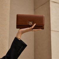 K&Co. Genuine Leather Clasp Wallet - TAN