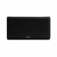 K&Co. Genuine Leather Clasp Wallet - BLACK