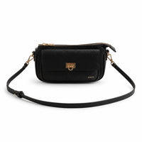 K&Co. Genuine Leather Pouch Crossbody Bag - BLACK