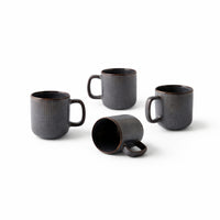 Lake House Collection Ceramic 4 Piece Mug Set - SLATE SPECKLE