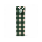 Christmas Bottle Bag - GINGHAM GREEN