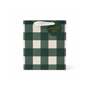 Christmas Square Gift Bag - GINGHAM GREEN