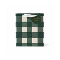 Christmas Square Gift Bag - GINGHAM GREEN