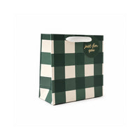Christmas Square Gift Bag - GINGHAM GREEN