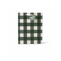 Christmas Small Gift Bag - GINGHAM GREEN