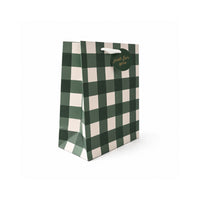 Christmas Small Gift Bag - GINGHAM GREEN