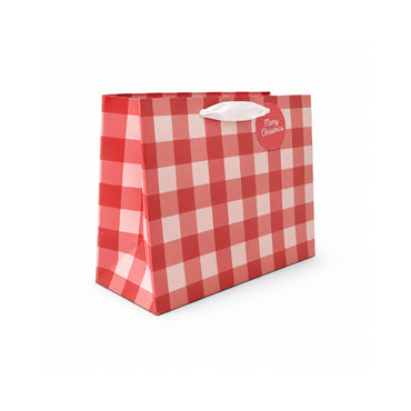 Christmas Medium Gift Bag - GINGHAM CHERRY