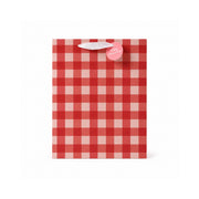 Christmas Large Gift Bag - GINGHAM CHERRY