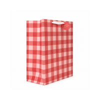 Christmas Large Gift Bag - GINGHAM CHERRY