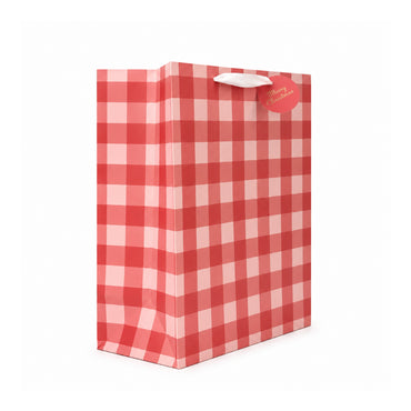 Christmas Extra-Large Gift Bag - GINGHAM CHERRY