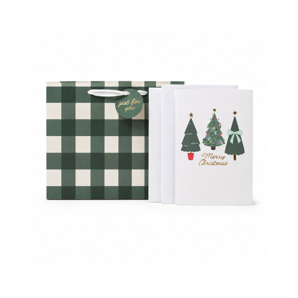 Christmas Medium Gift Bag Set - FOREST GREEN