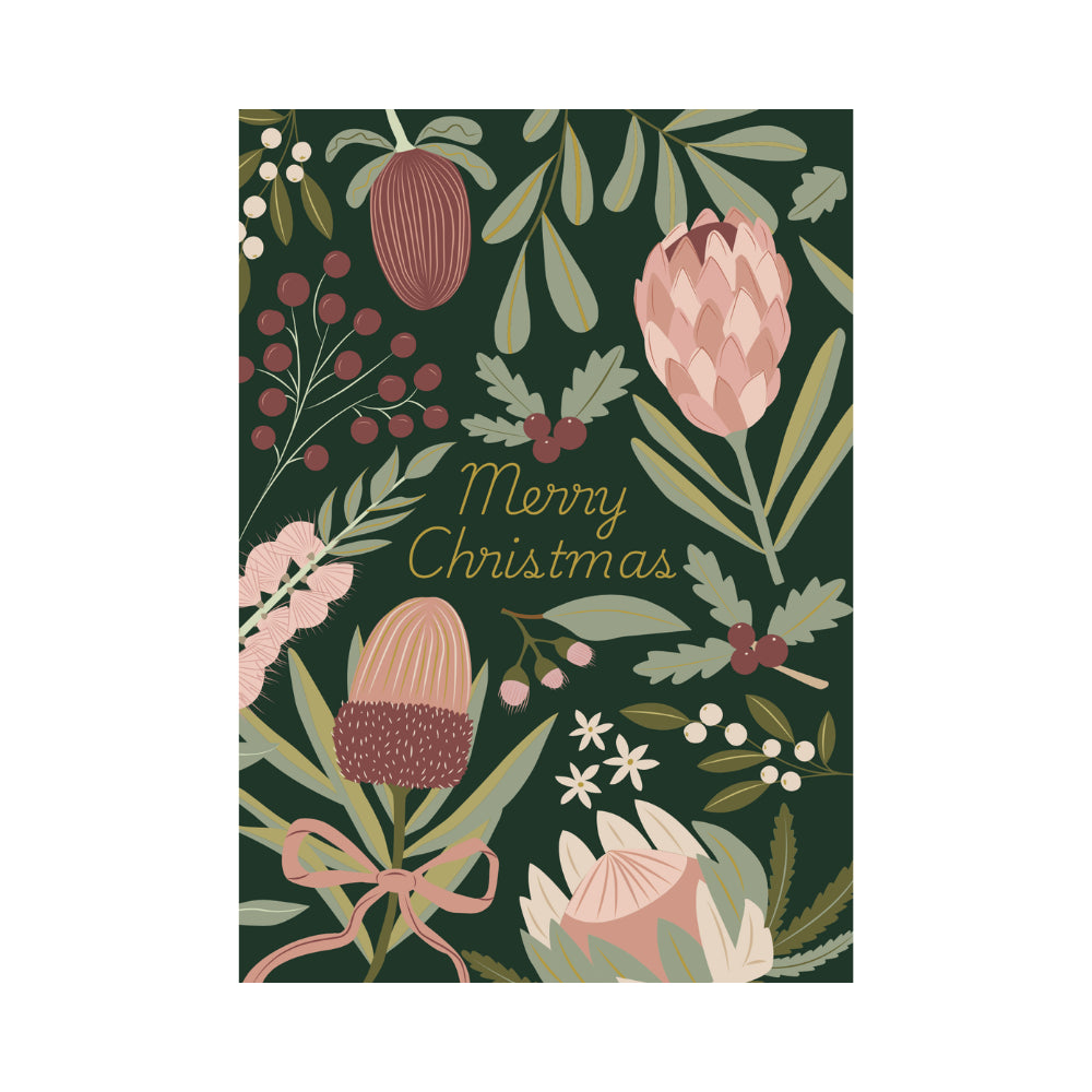Christmas Greeting  Card - FOLIAGE & BERRIES
