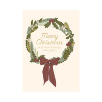Christmas Greeting  Card - ROUND WREATH