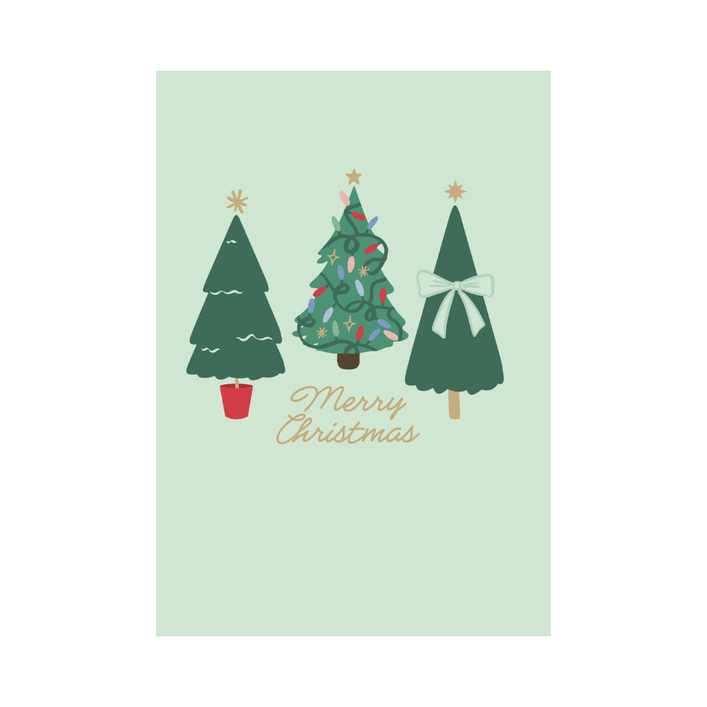 Christmas Greeting  Card - TREE TRIO