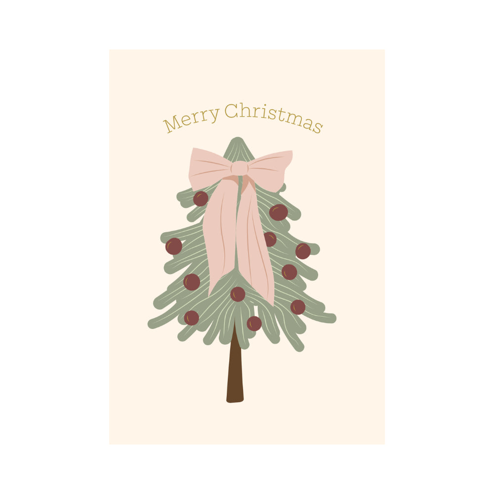 Christmas Greeting  Card - BOW TREE