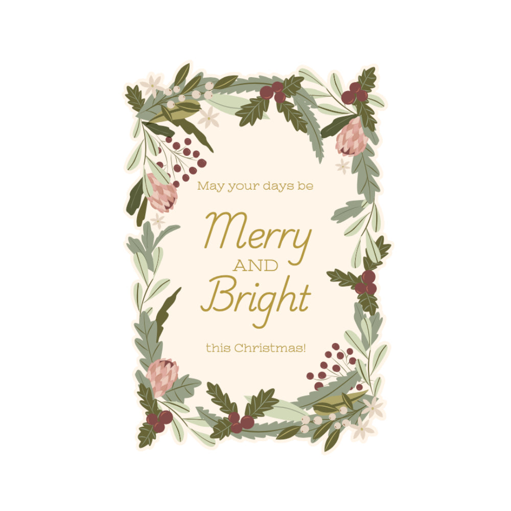 Christmas Greeting  Card - MERRY & BRIGHT