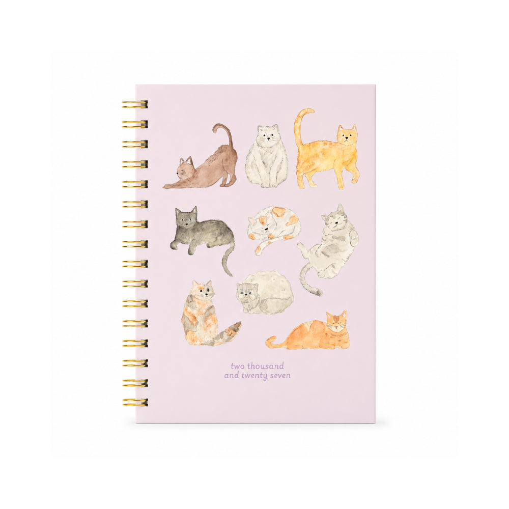2027 A5 Weekly Spiral Diary - MEOW