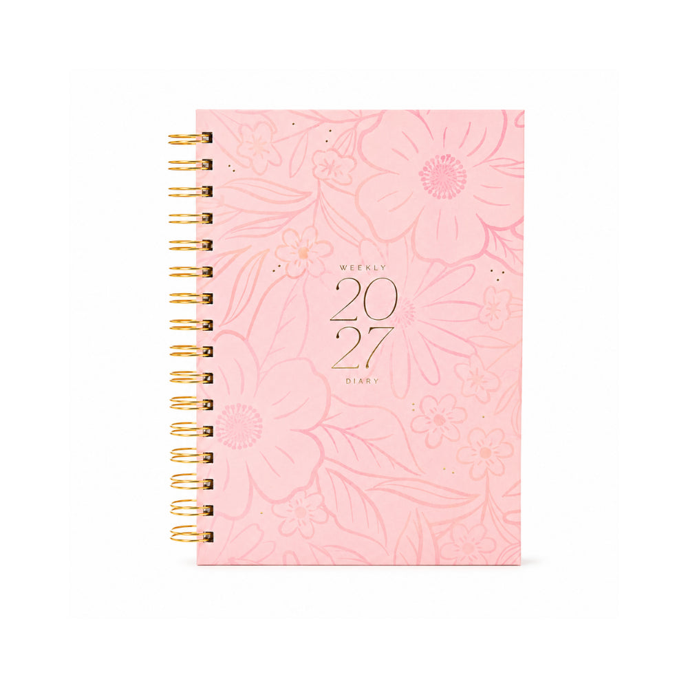 2027 A5 Weekly Spiral Diary - WATERCOLOUR BOUQUET