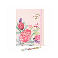 2027 A4 Daily Diary with Pen - PINK EUCALYPTUS