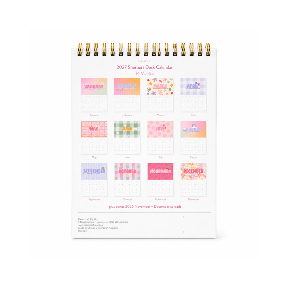 2027 Desk Calendar - SHERBERT