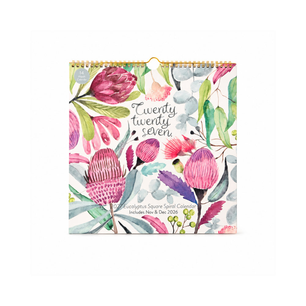 2027 Square Spiral Calendar - EUCALYPTUS