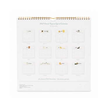 2027 Square Spiral Calendar - POOCH