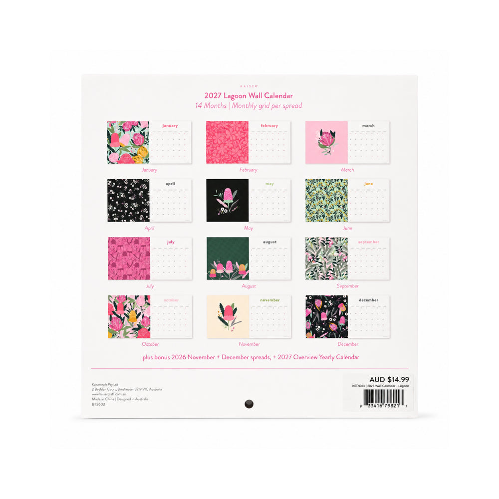 2027 Wall Calendar - LAGOON