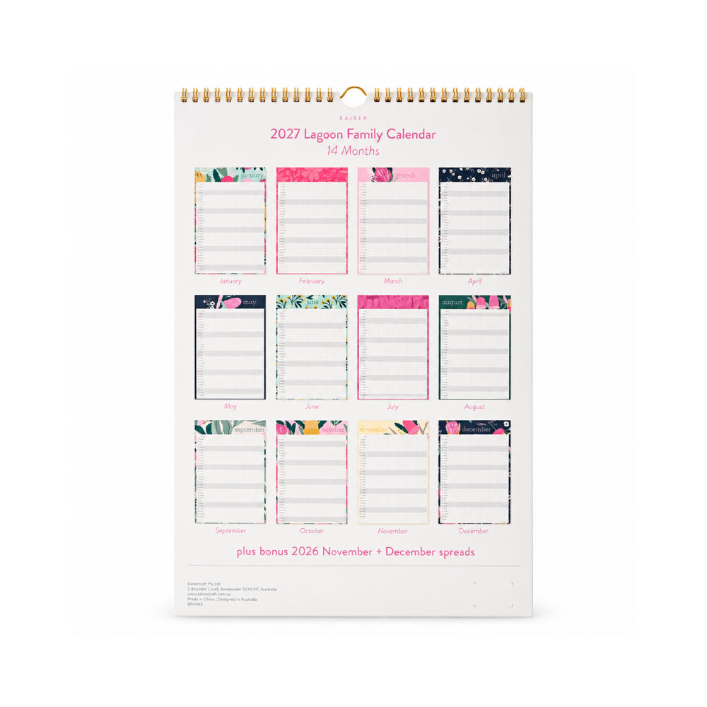 2027 Family Calendar - LAGOON