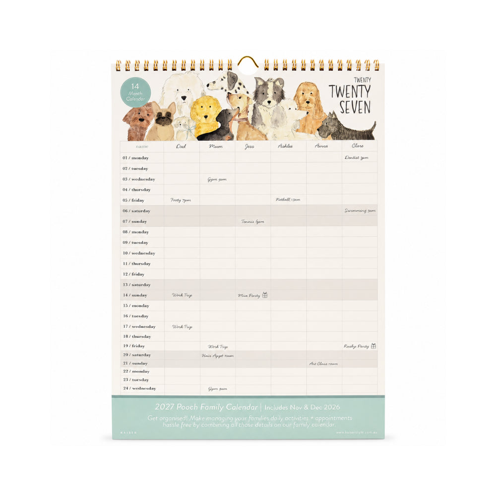 2027 Family Calendar - POOCH
