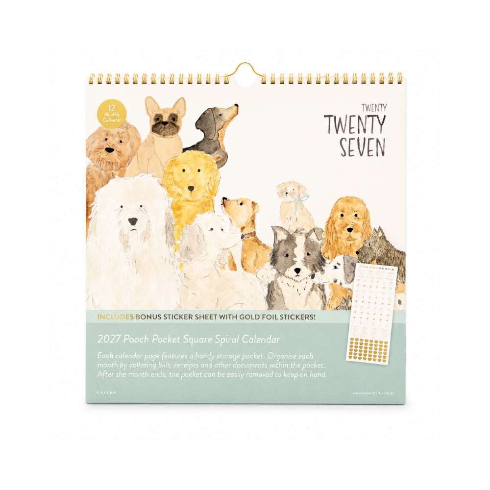 2027 Pocket Square Spiral Calendar - POOCH