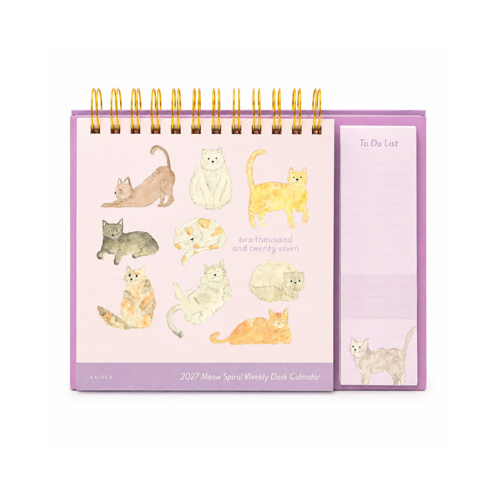 2027 Spiral Weekly Desk Planner- MEOW