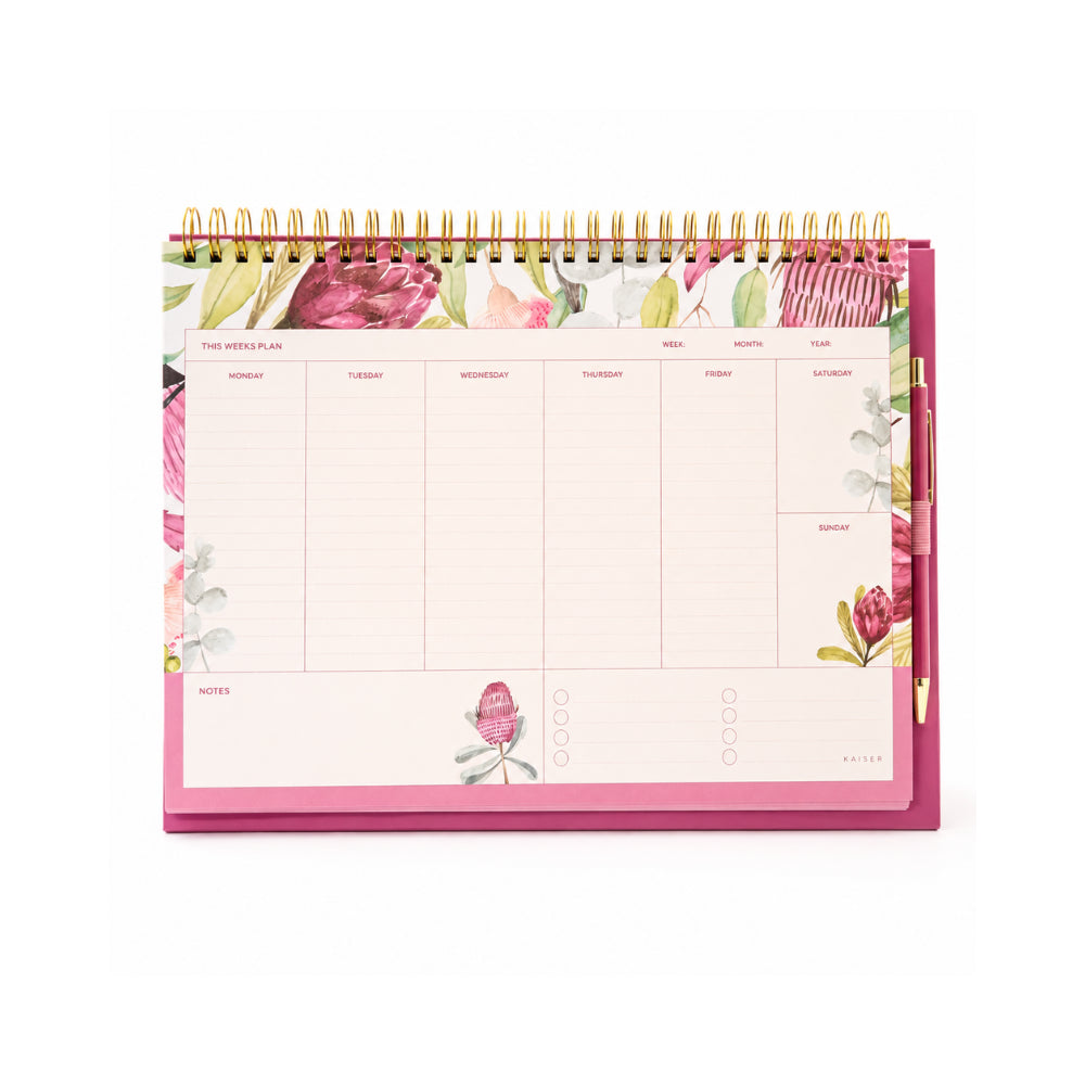 2027 Spiral Desk Planner with Pen - EUCALYPTUS
