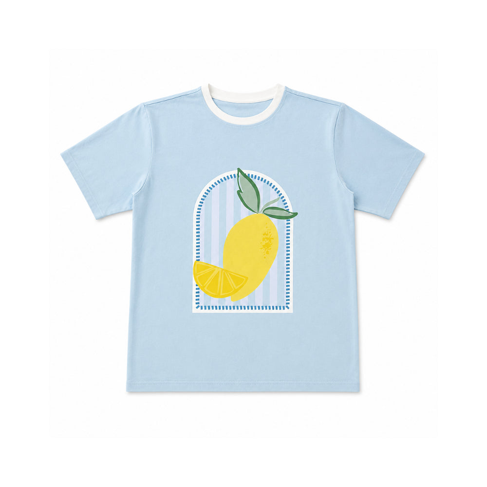 K&Co. Sunset Spritz Series Cotton T-Shirt - LEMON