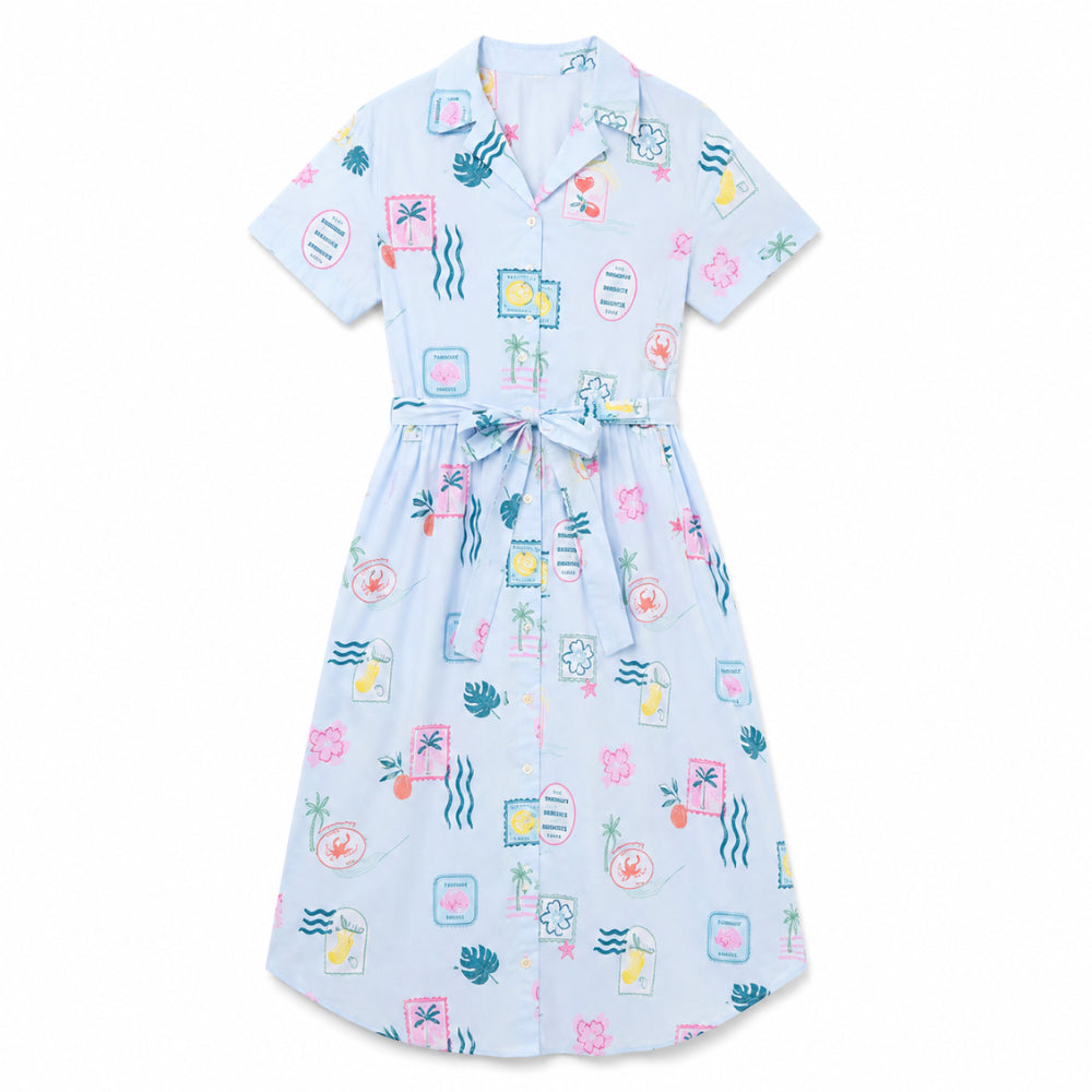 K&Co. Sunset Spritz Series Cotton Shirt Dress - VACATION