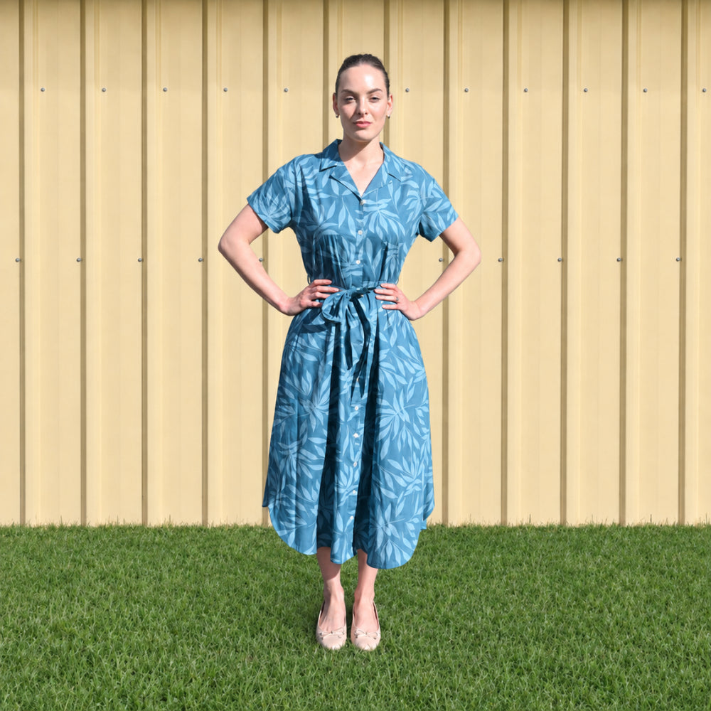 K&Co. Sunset Spritz Series Cotton Shirt Dress - FERN